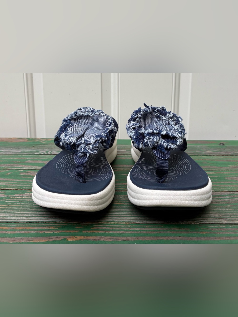 Clarks CloudSteppers Drift Rose Navy Sandals Sz 7 Slippers Flip Flop - Picture 10 of 11